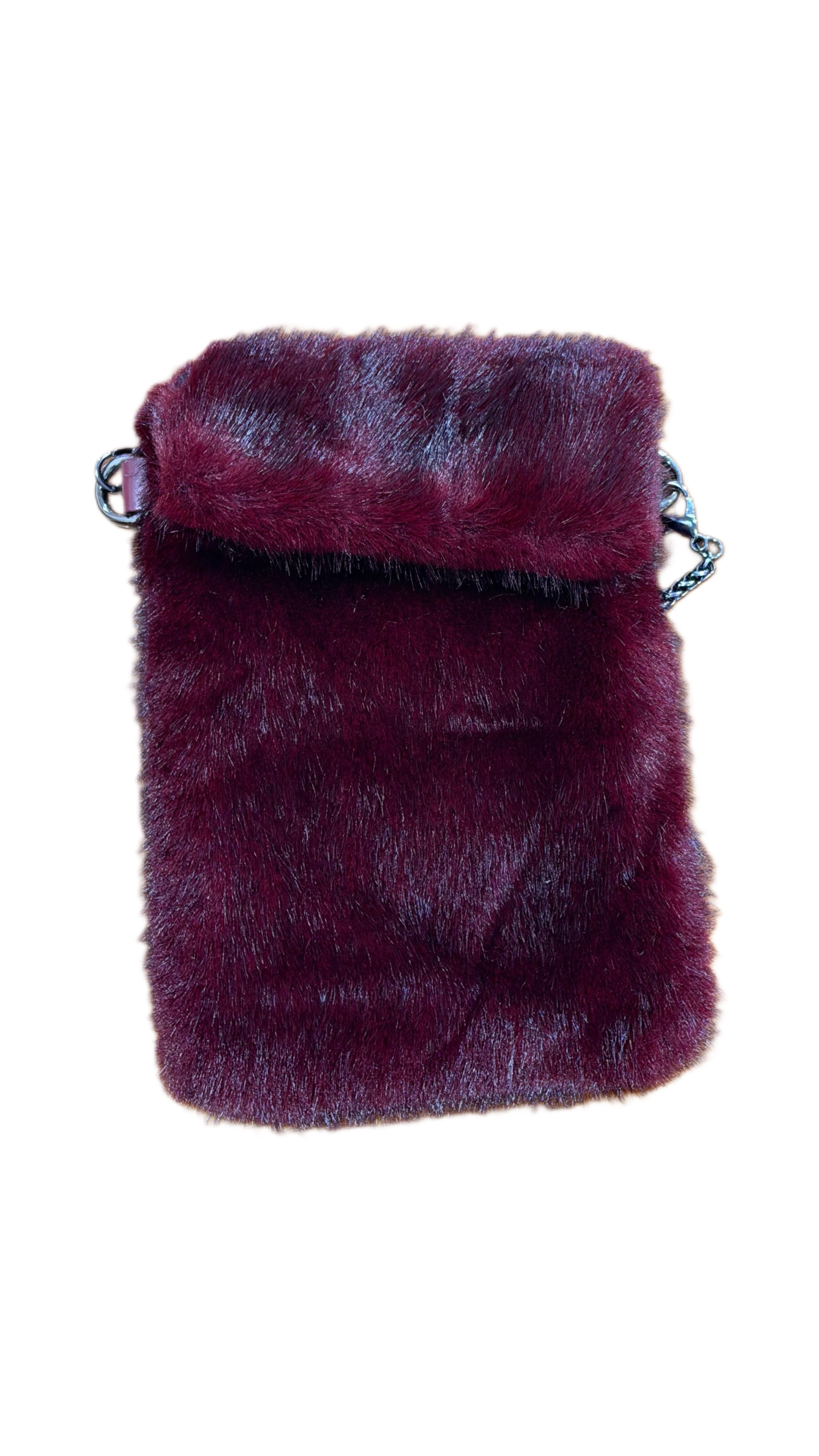 Portatelefono ecopelliccia bordeaux