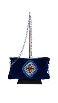 Mini bag velluto blu ￼