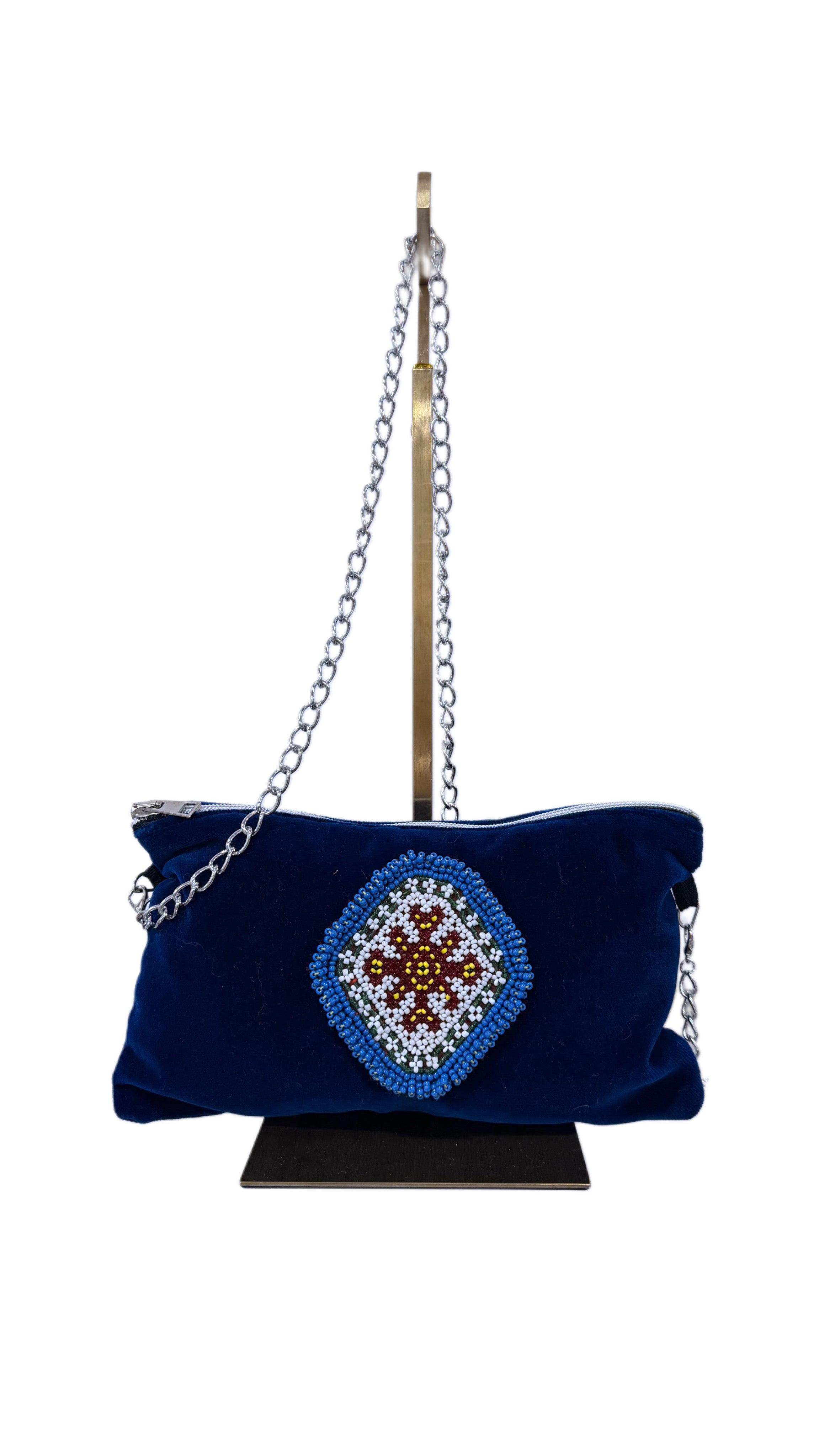 Mini bag velluto blu ￼